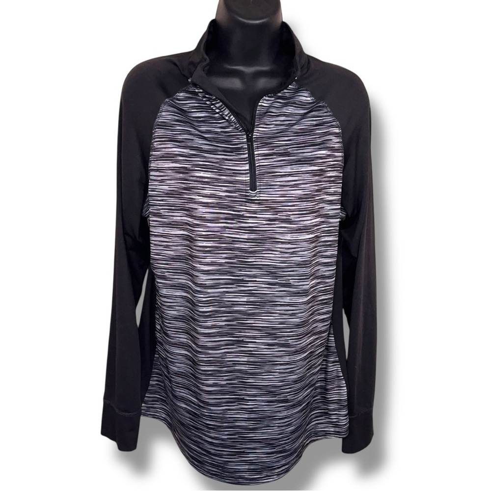 Medium Zone Pro Black Grey Lightweight Athletic Jacket Long Sleeve Stretch